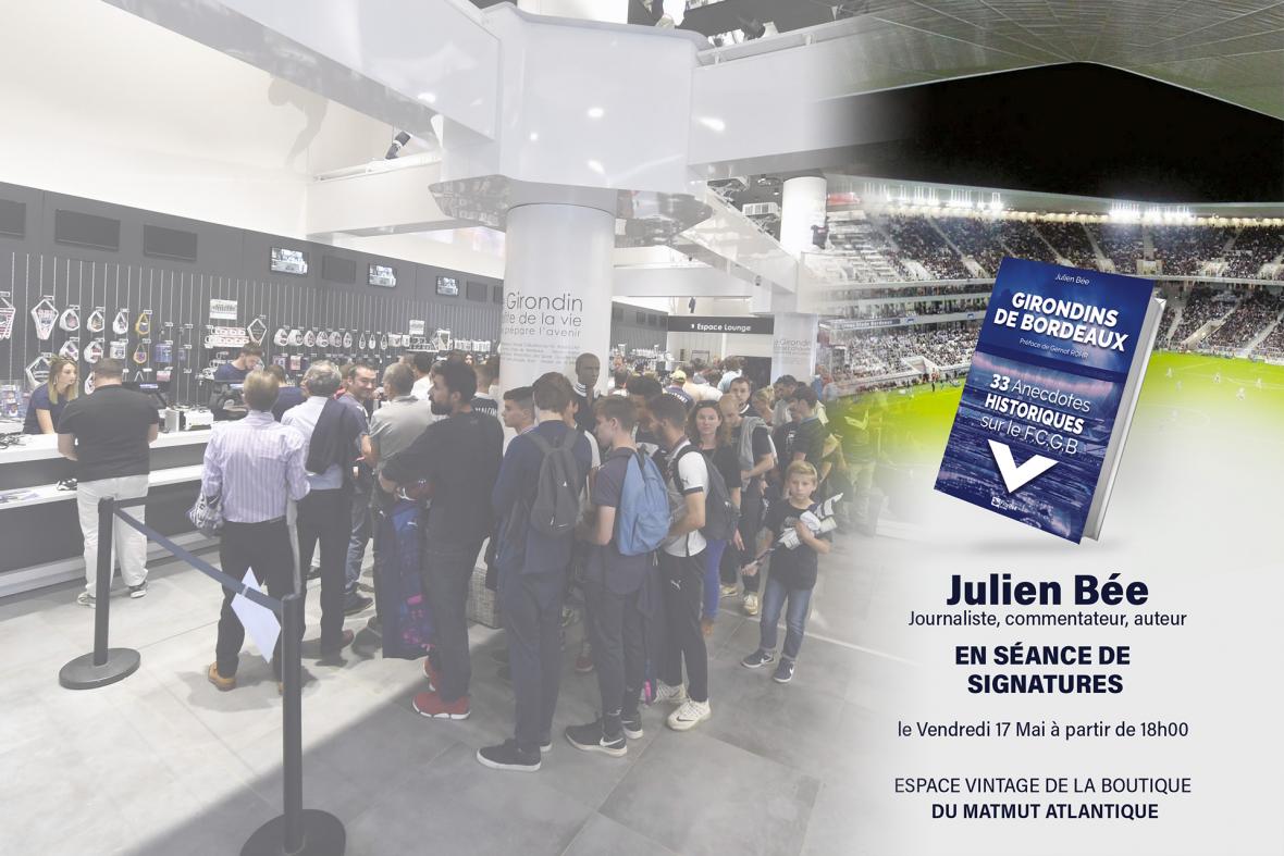 Julien Bée en dédicaces à la boutique du stade le vendredi 17 mai 2024 Julien Bée en dédicaces à la boutique du stade le vendredi 17 mai 2024