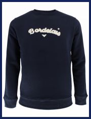 Sweat col rond bouclette navy