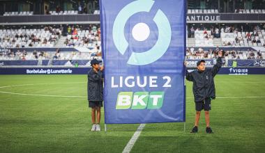 Illustration drapeau Ligue 2 BKT, lors de Bordeaux-QRM