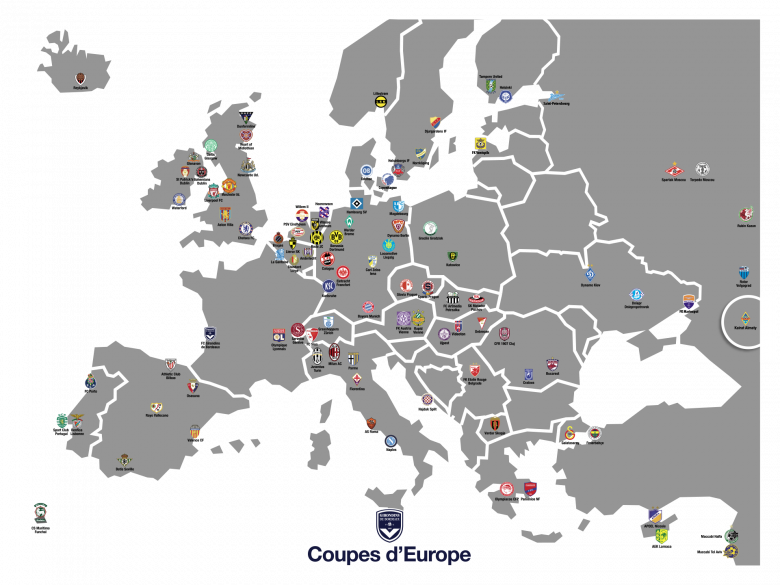 Tous les adversaires des Girondins en Coupe d'Europe Tous les adversaires des Girondins en Coupe d'Europe