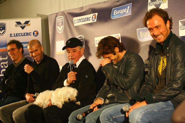 Pierrot Labat avec Christophe Dugarry, Zinedine Zidane, Bixente Lizarazu et Laurent Blanc