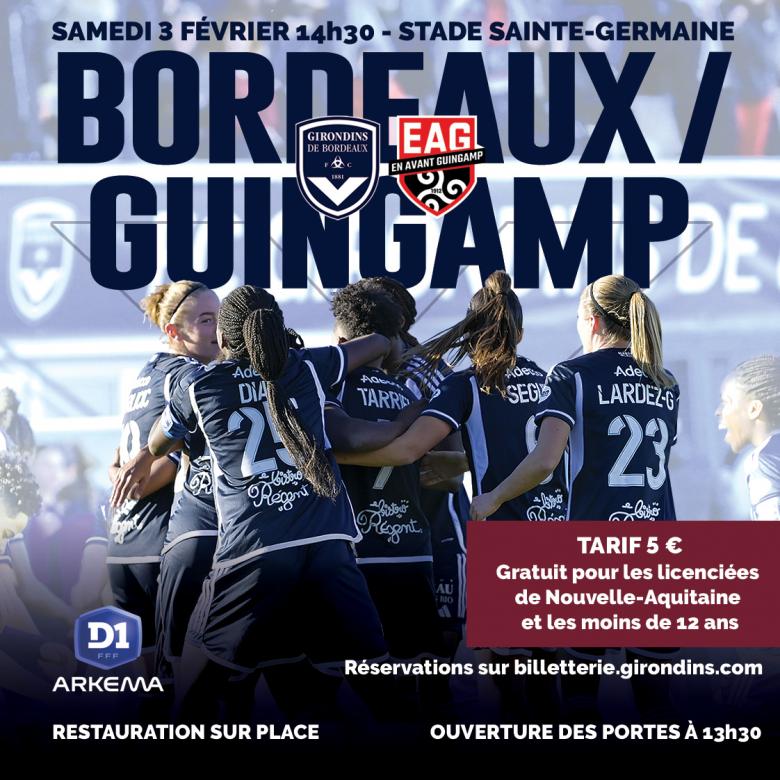 Billetterie Bordeaux-Guingamp Féminines / Saison 2023-24 Billetterie Bordeaux-Guingamp Féminines / Saison 2023-24