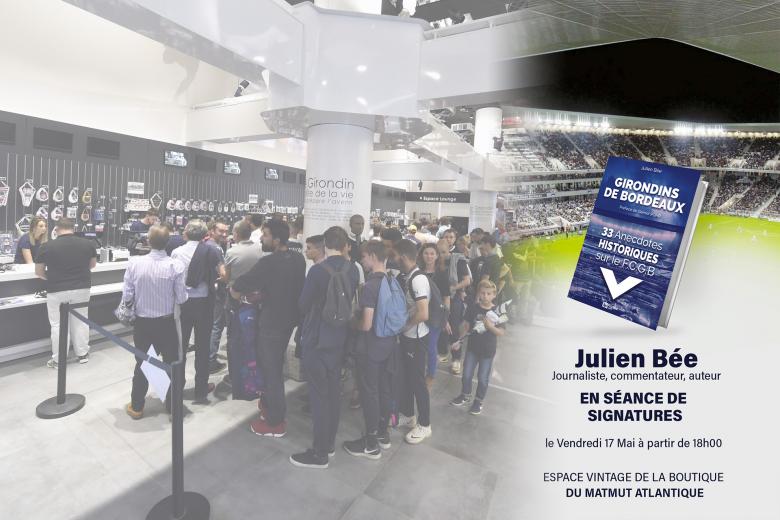 Julien Bée en dédicaces à la boutique du stade le vendredi 17 mai 2024 Julien Bée en dédicaces à la boutique du stade le vendredi 17 mai 2024