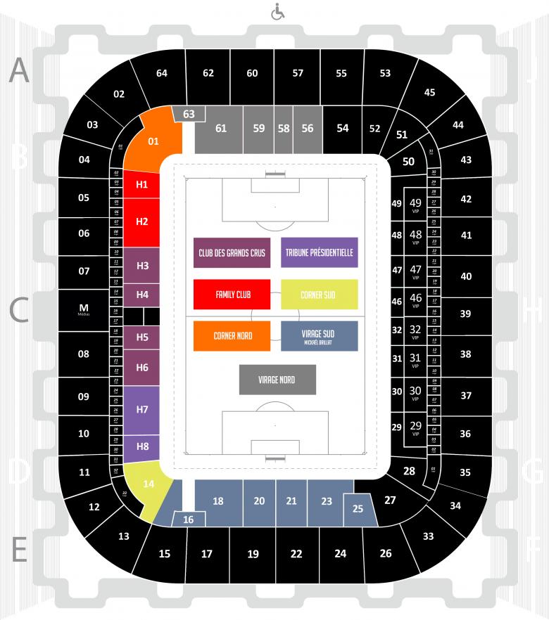 Plan du stade 2025-2026