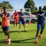 Les joueurs au travail