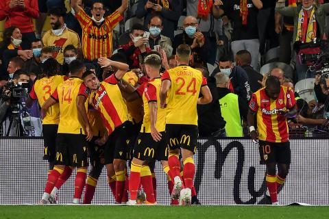 Equipe du RC Lens célébrant