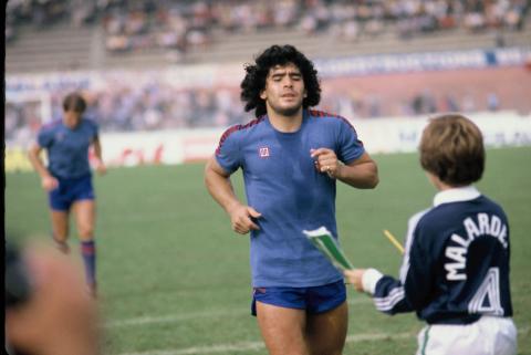 Diego Armando Maradona avec Barcelone à Bordeaux