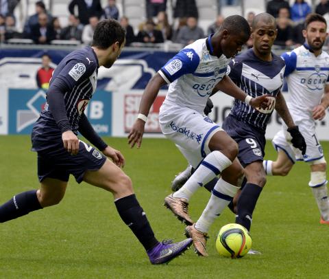 Floyd Ayité, formé aux Girondins, sous le maillot de Bastia