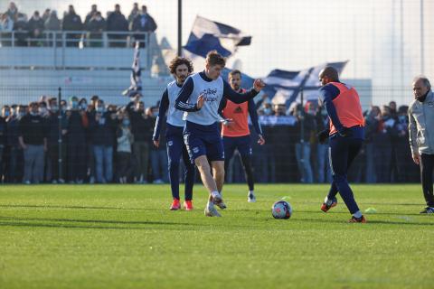 Les joueurs à l'entraînement avant Bordeaux-Marseille (Saison 2020-2021)