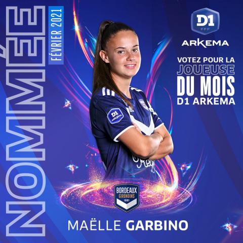 Maëlle Garbino, nommée pour le Trophée de Joueuse du Mois de Février en D1 Arkéma