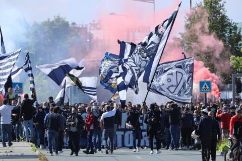 Le soutien des supporters lors de Bordeaux-Rennes