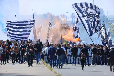 Le soutien des supporters lors de Bordeaux-Rennes