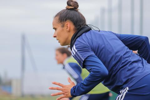 Les joueuses de Patrice Lair à l'entraînement 