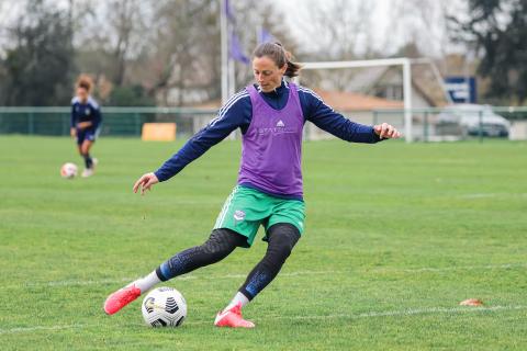 Les joueuses de Patrice Lair à l'entraînement 