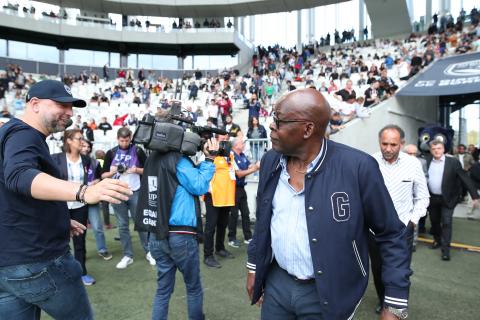 Les anciens joueurs lors du match anniversaire des 141 ans (octobre 2022)