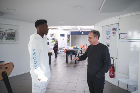 Aurélien Tchouaméni en visite au centre de formation (novembre 2022)