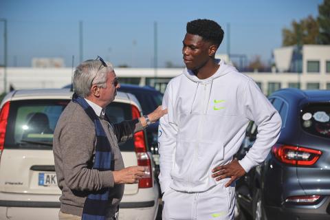 Aurélien Tchouaméni en visite au centre de formation (novembre 2022)